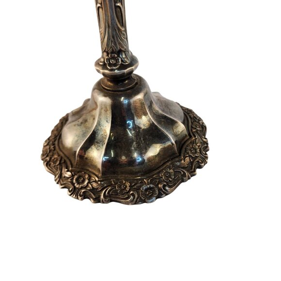 Ornate Silverplate 3-Arm Candelabra Rococo Style Midcentury 1960 Decorative Piec - Picture 14 of 16